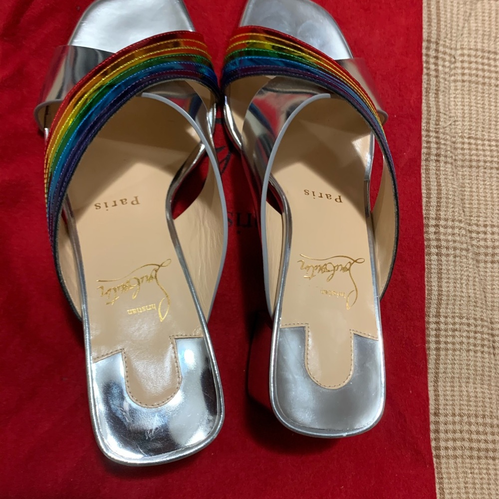 Christian Louboutin Metallic sandals.